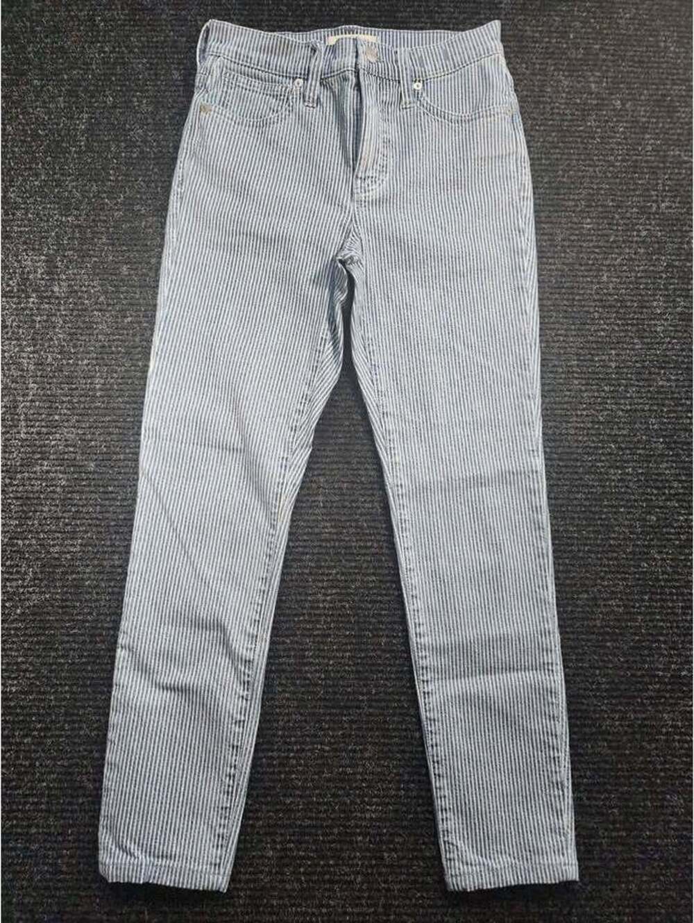 Madewell 9" Mid-Rise Skinny Striped Jeans Size 25